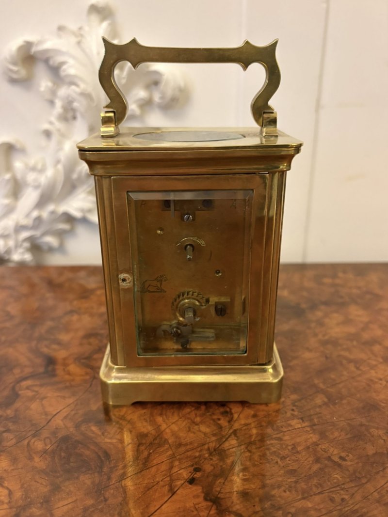 Antique French Brass Carriage Clock – 8 Day Movement - Image 4